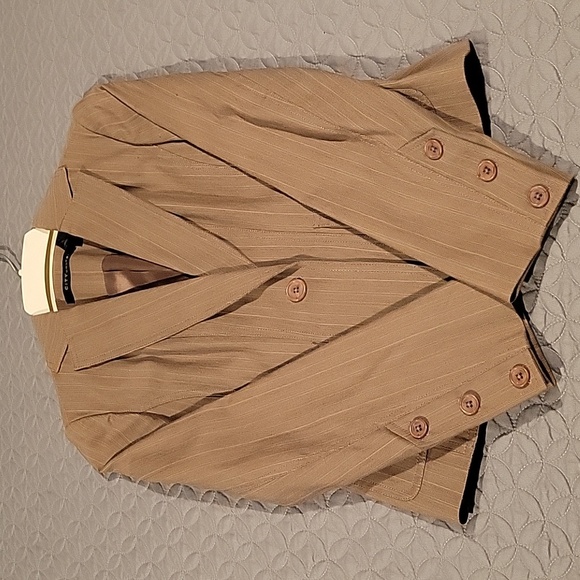CITY unltd Brown Stripe Blazer, Size 4 - Picture 5 of 5